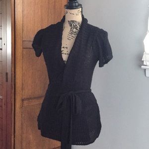 Wrap short sleeve sweater